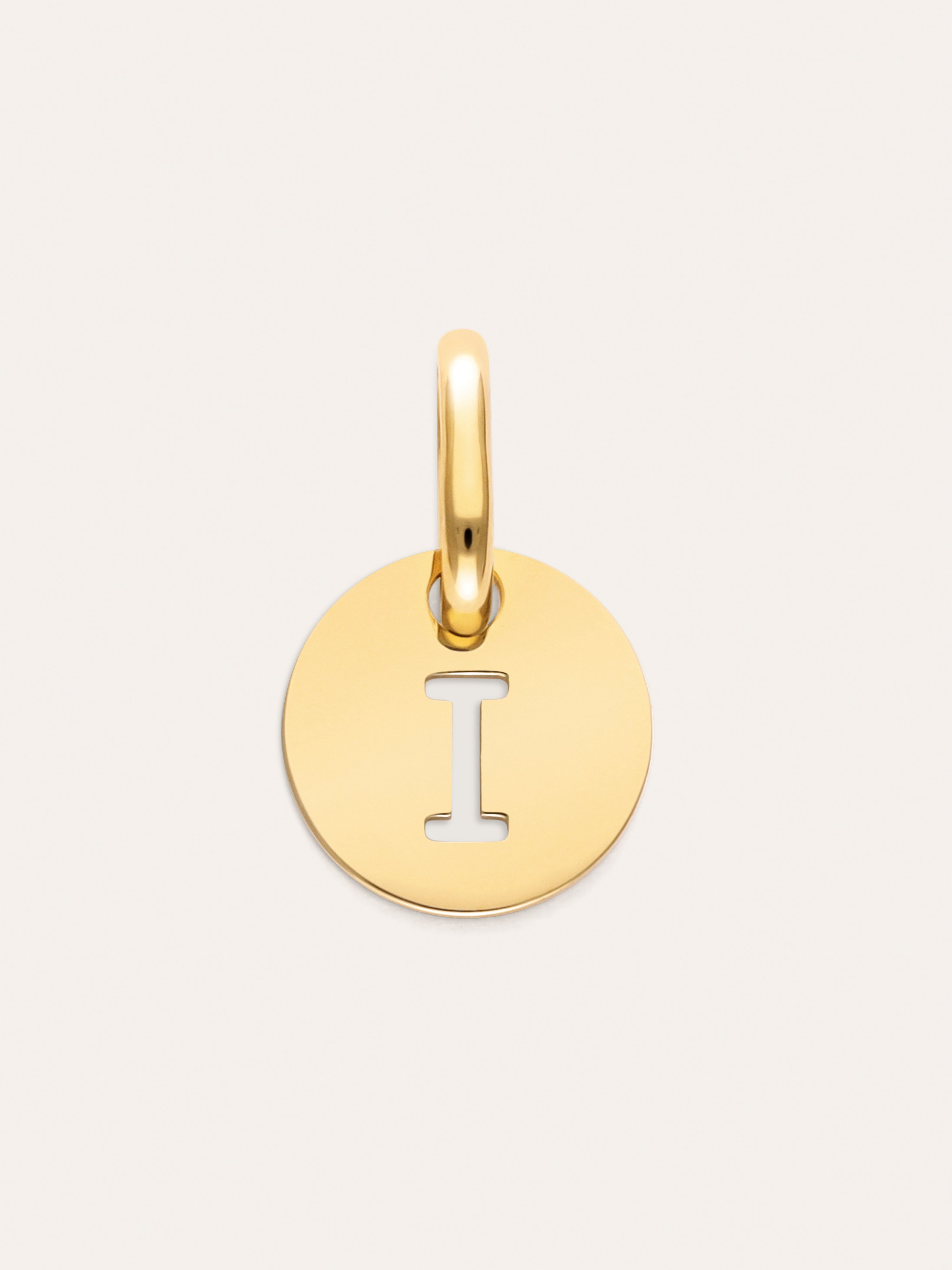 Mini Medallion Letter Acero Baño Oro