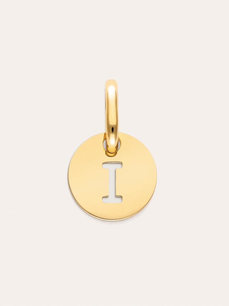 Mini Medallion Letter Acero Baño Oro