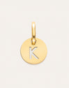 Mini Medallion Letter Acero Baño Oro