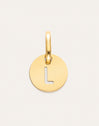 Mini Medallion Letter Acero Baño Oro