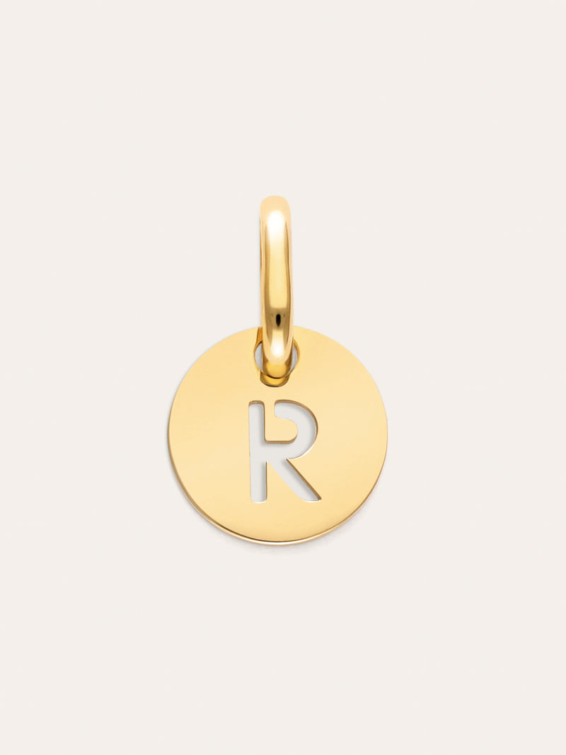 Mini Medallion Letter Acero Baño Oro