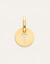 Mini Medallion Letter Acero Baño Oro