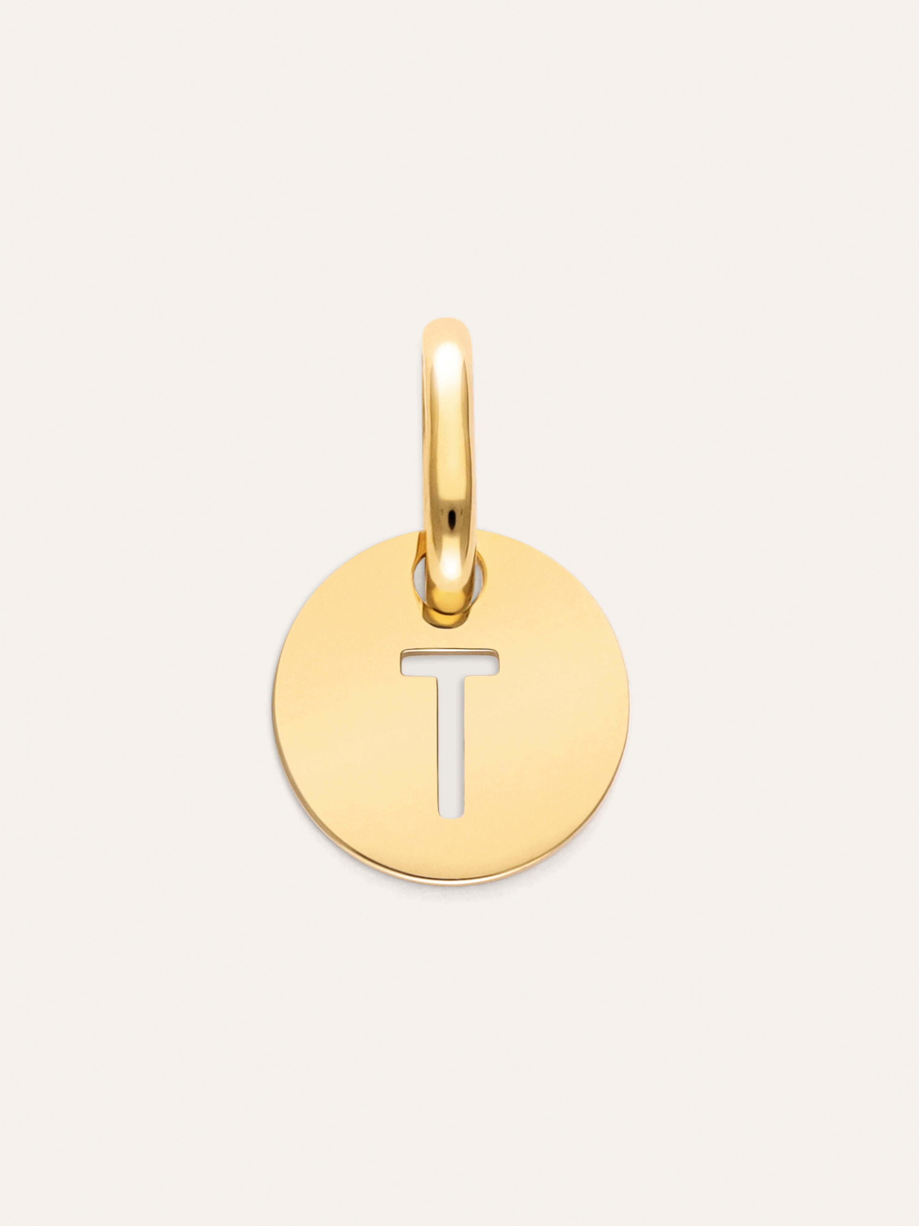 Mini Medallion Letter Acero Baño Oro
