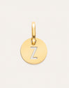 Mini Medallion Letter Acero Baño Oro