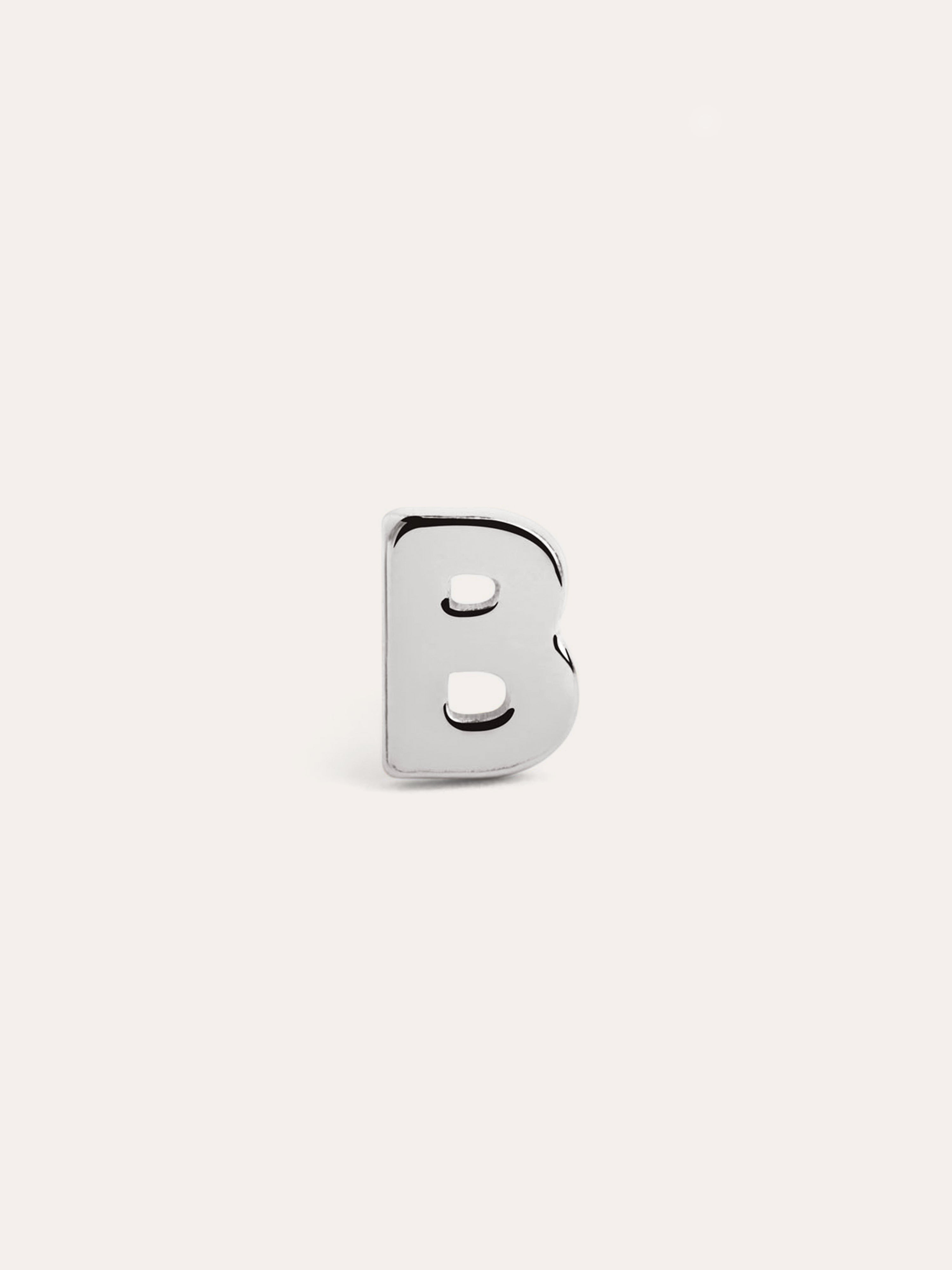 Letter Silver Single Earring