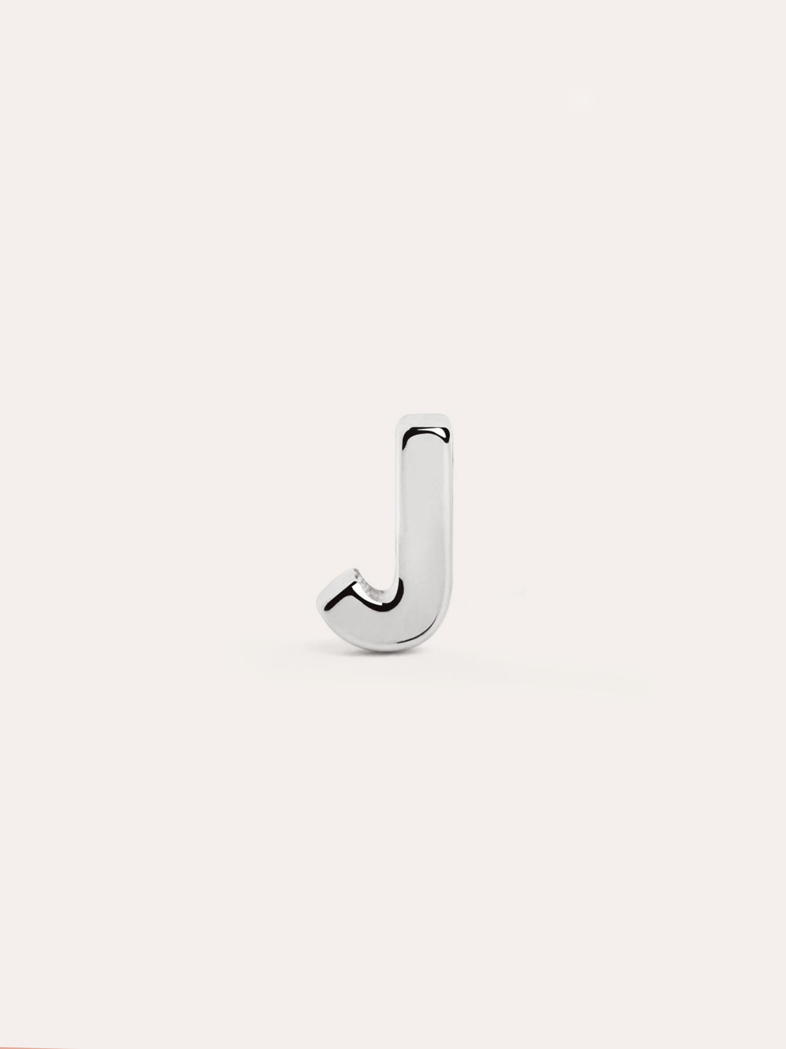 Letter Silver Single Earring