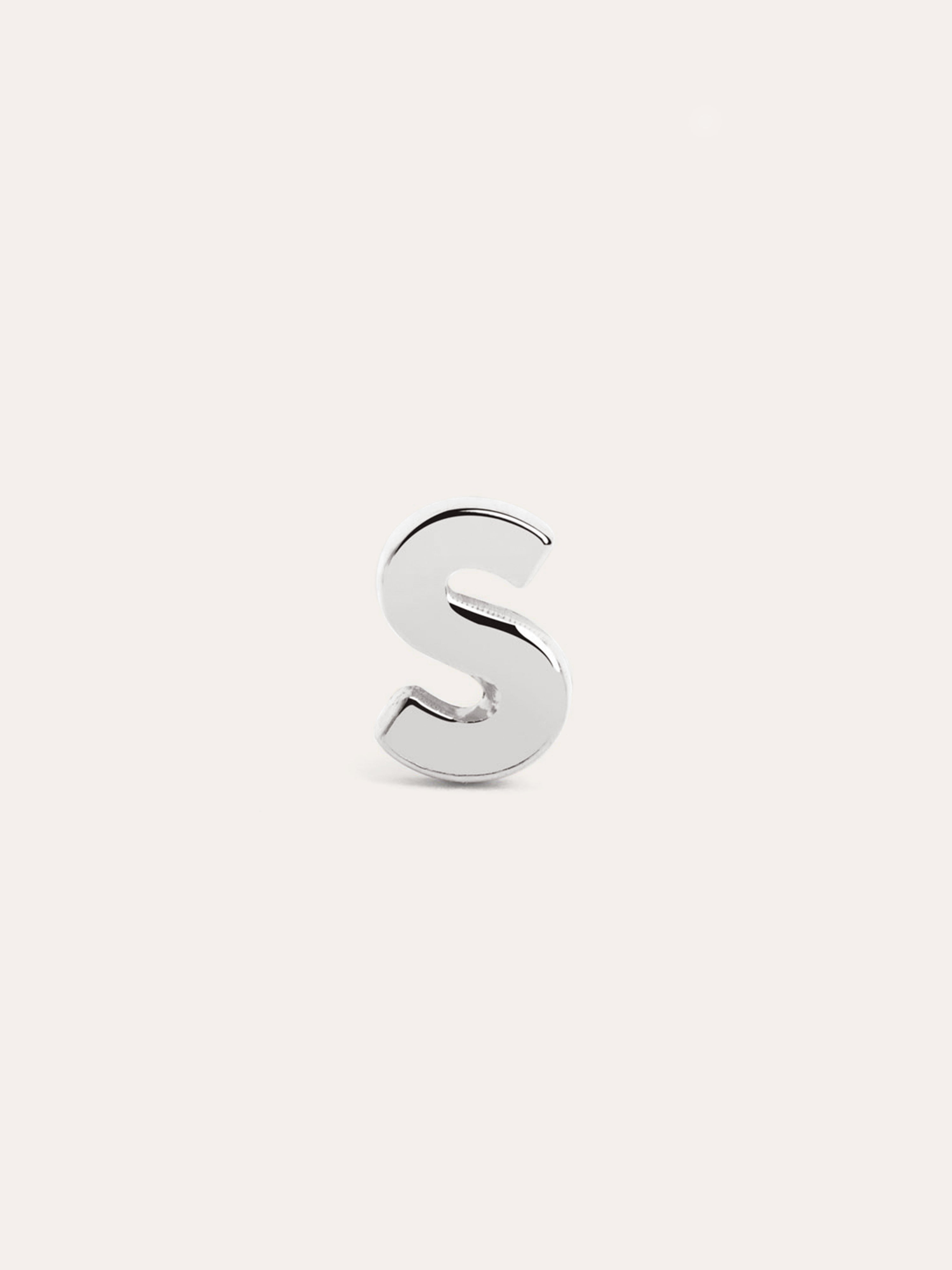 Letter Silver Single Earring