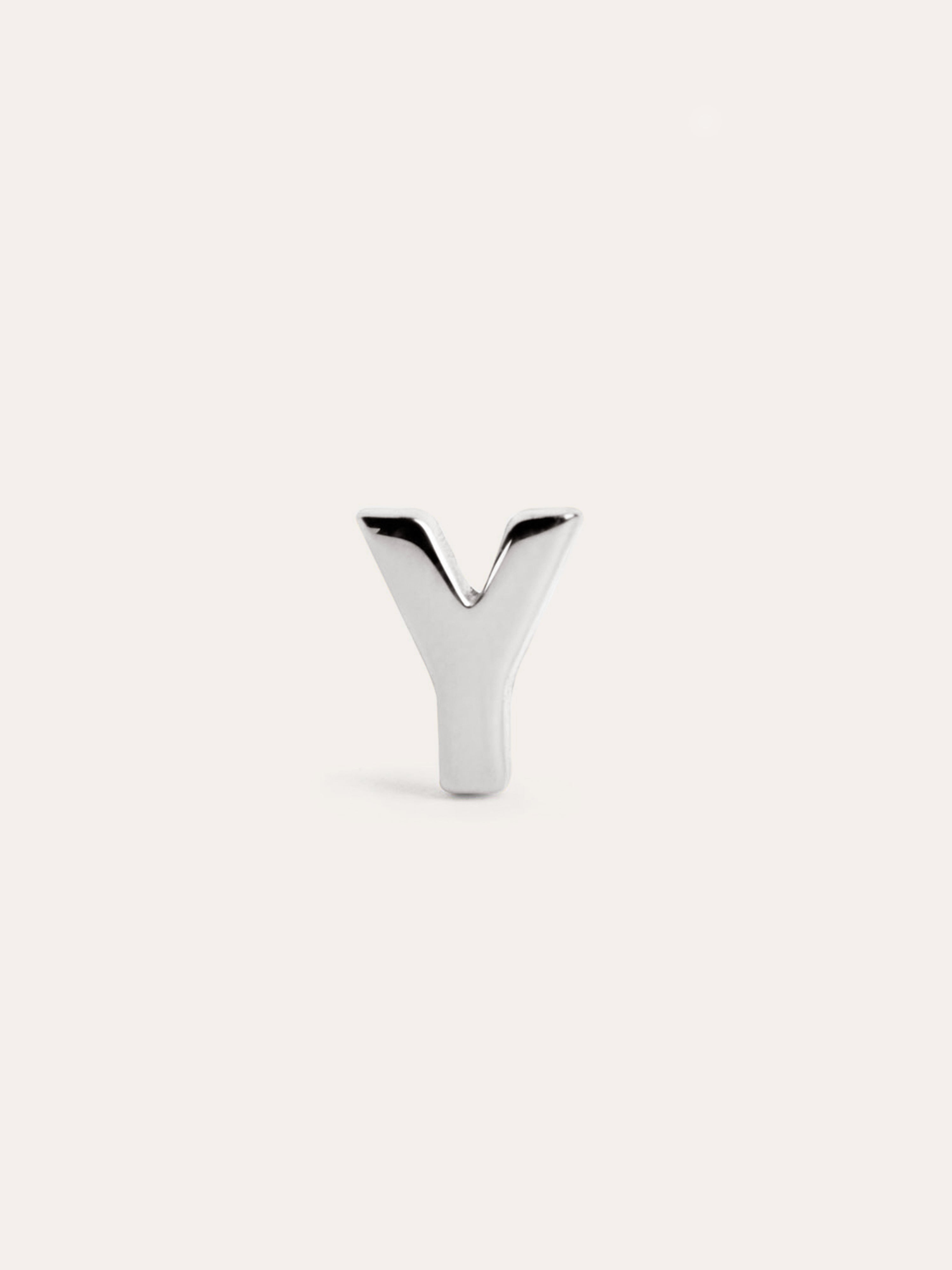 Letter Silver Single Earring