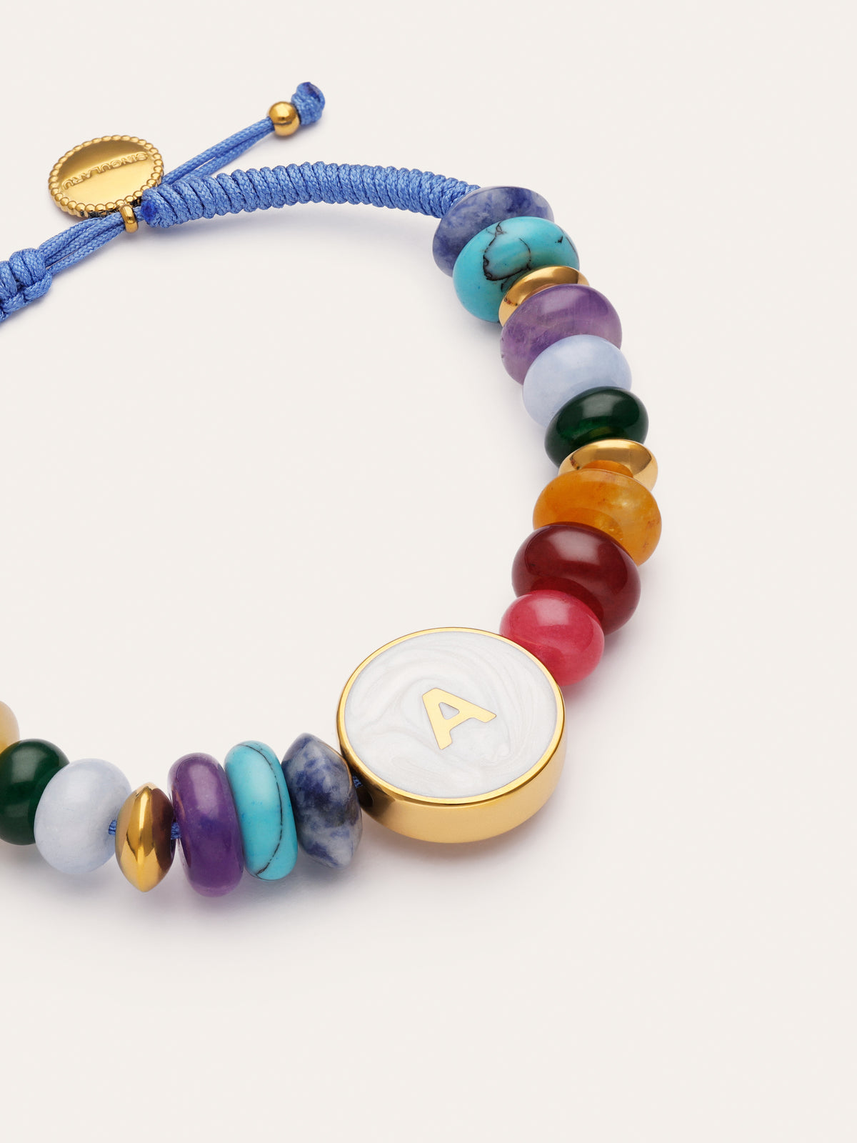 Imagen detalle de Personalized Bracelet Letter Mother of Pearl Gold-Plated Steel