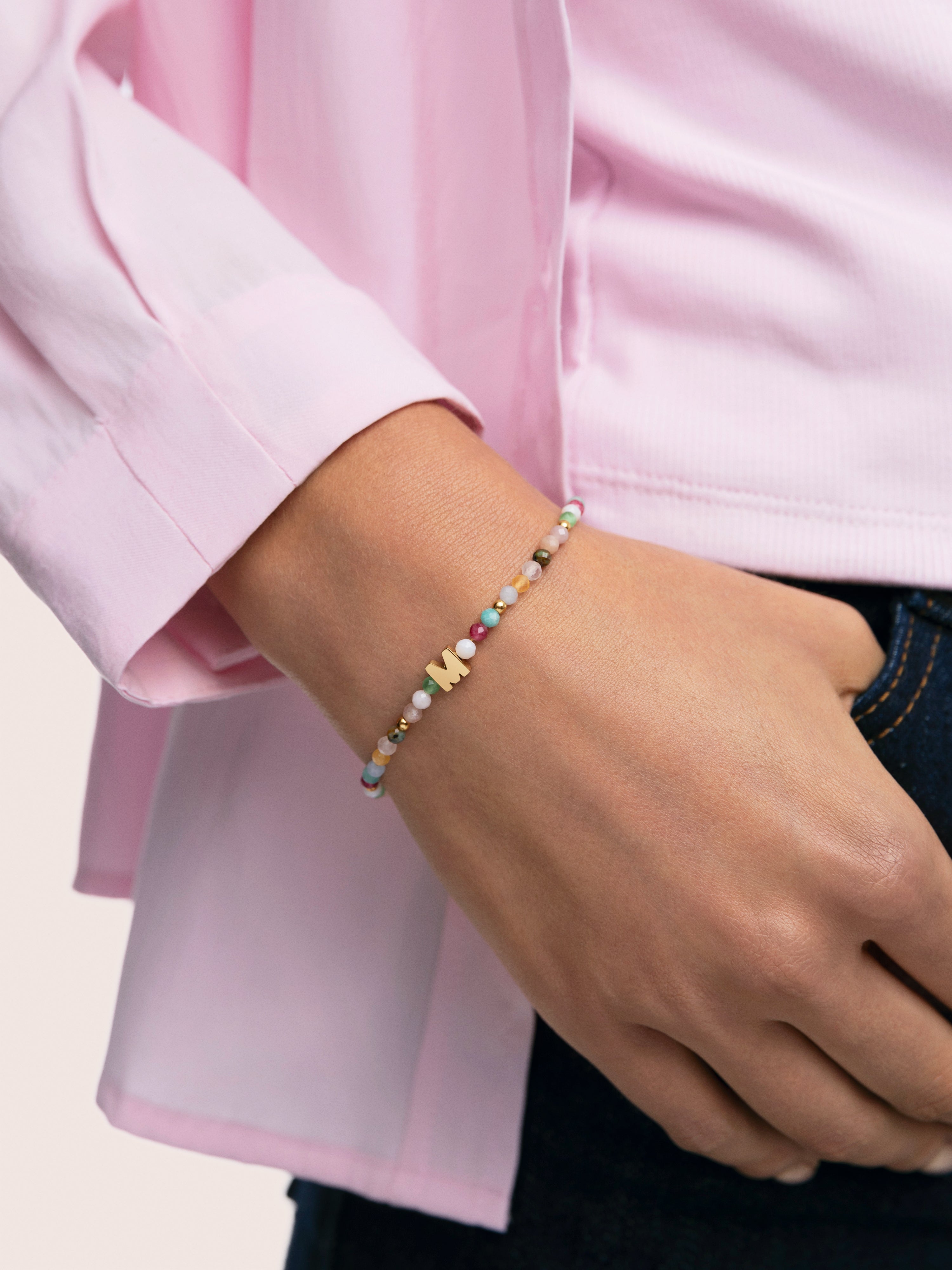 Altea Colors Personalized Letter Gold Bracelet