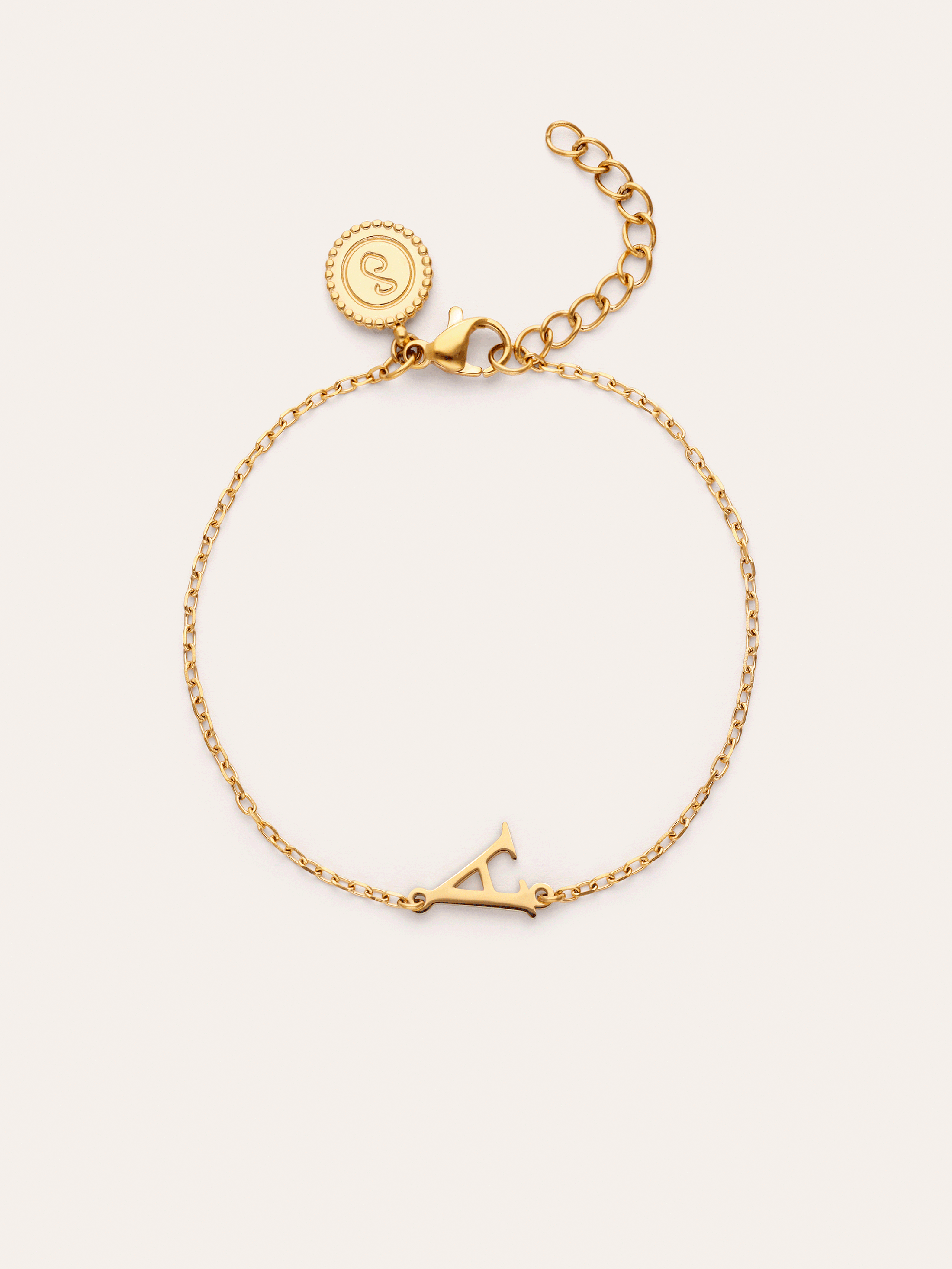Single Letter Steel Gold-Plated Bracelet