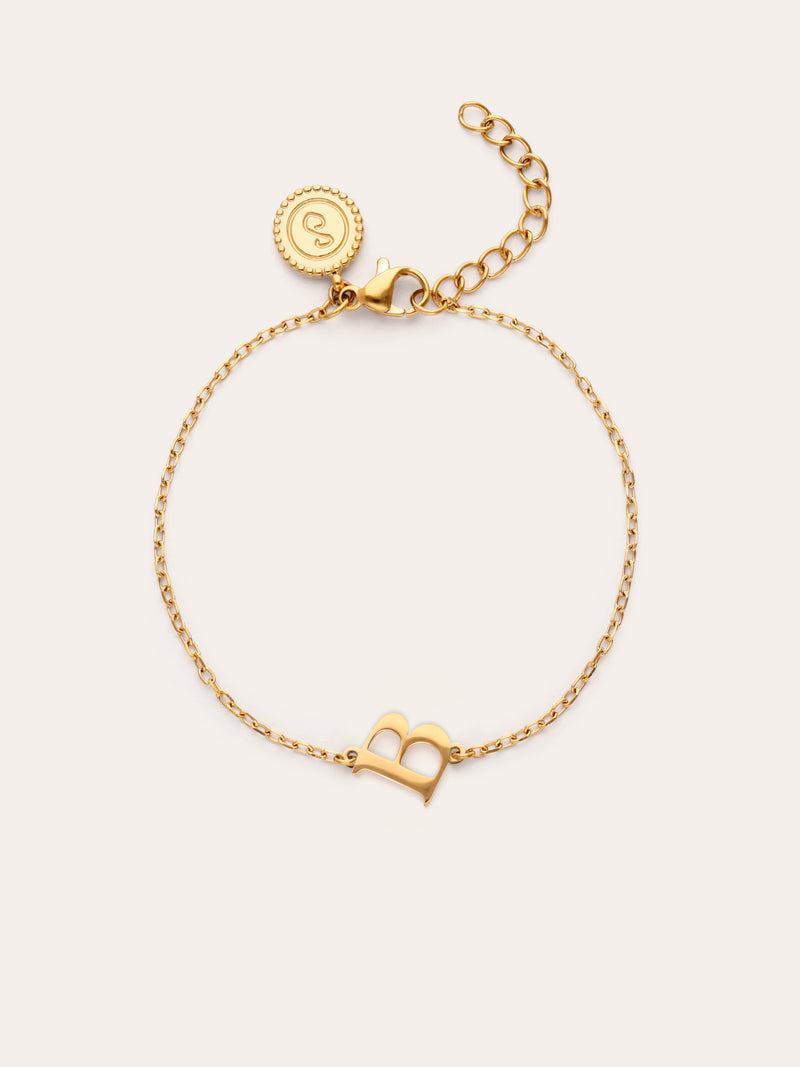 Single Letter Steel Gold-Plated Bracelet
