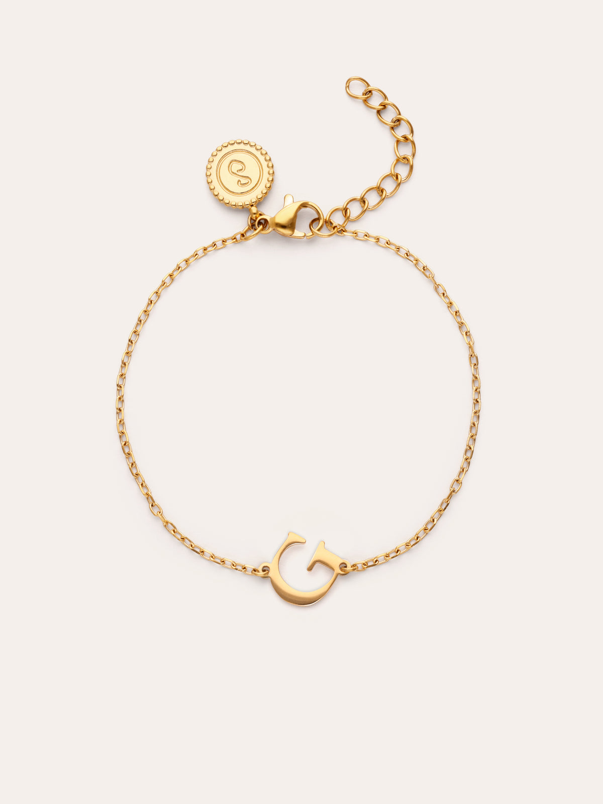Single Letter Steel Gold-Plated Bracelet