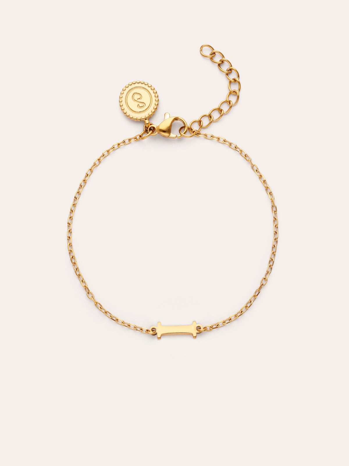 Single Letter Steel Gold-Plated Bracelet