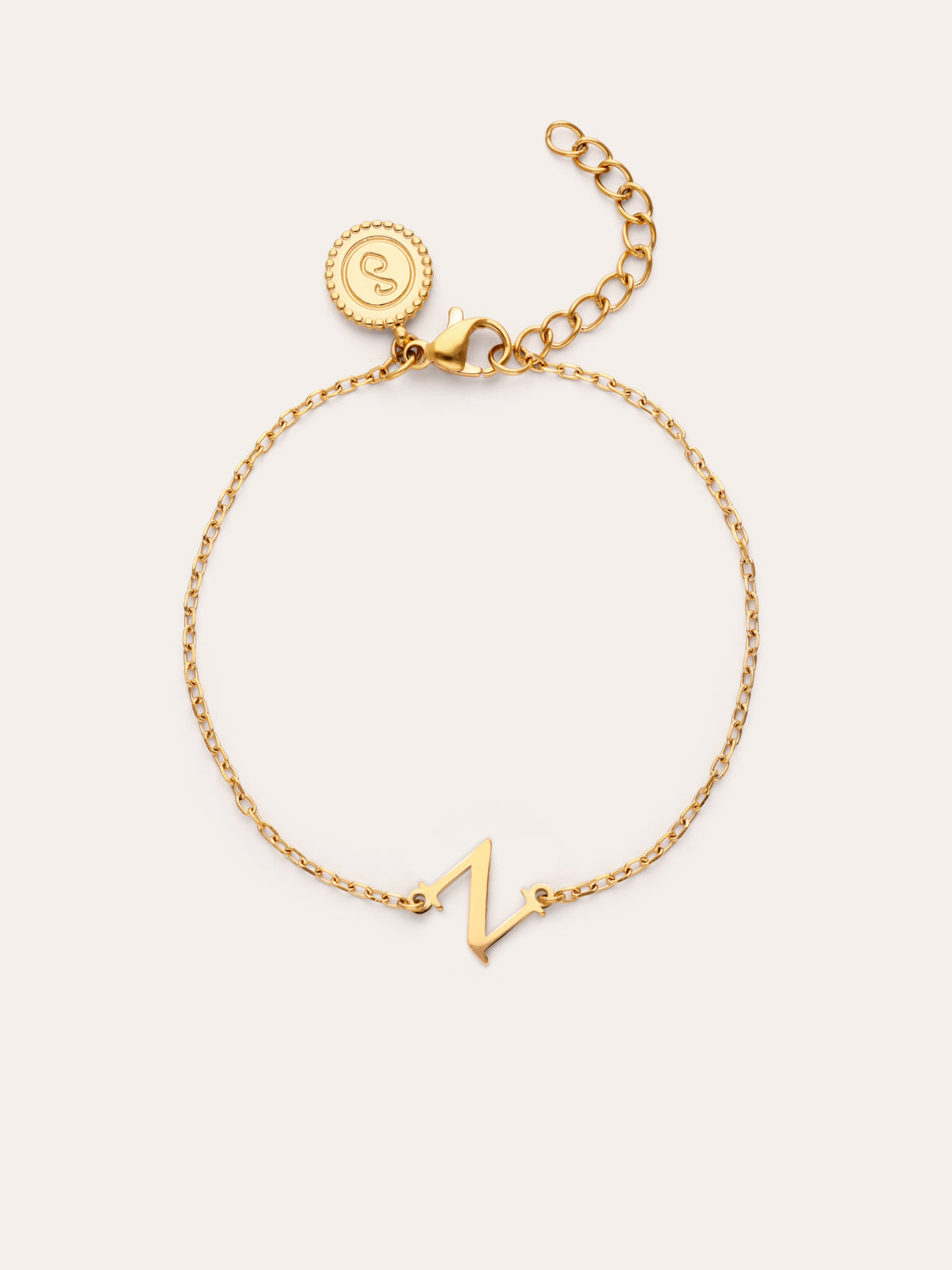 Single Letter Steel Gold-Plated Bracelet
