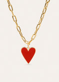 Halskette Chic Lovely Heart Rot Edelstahl Vergoldet
