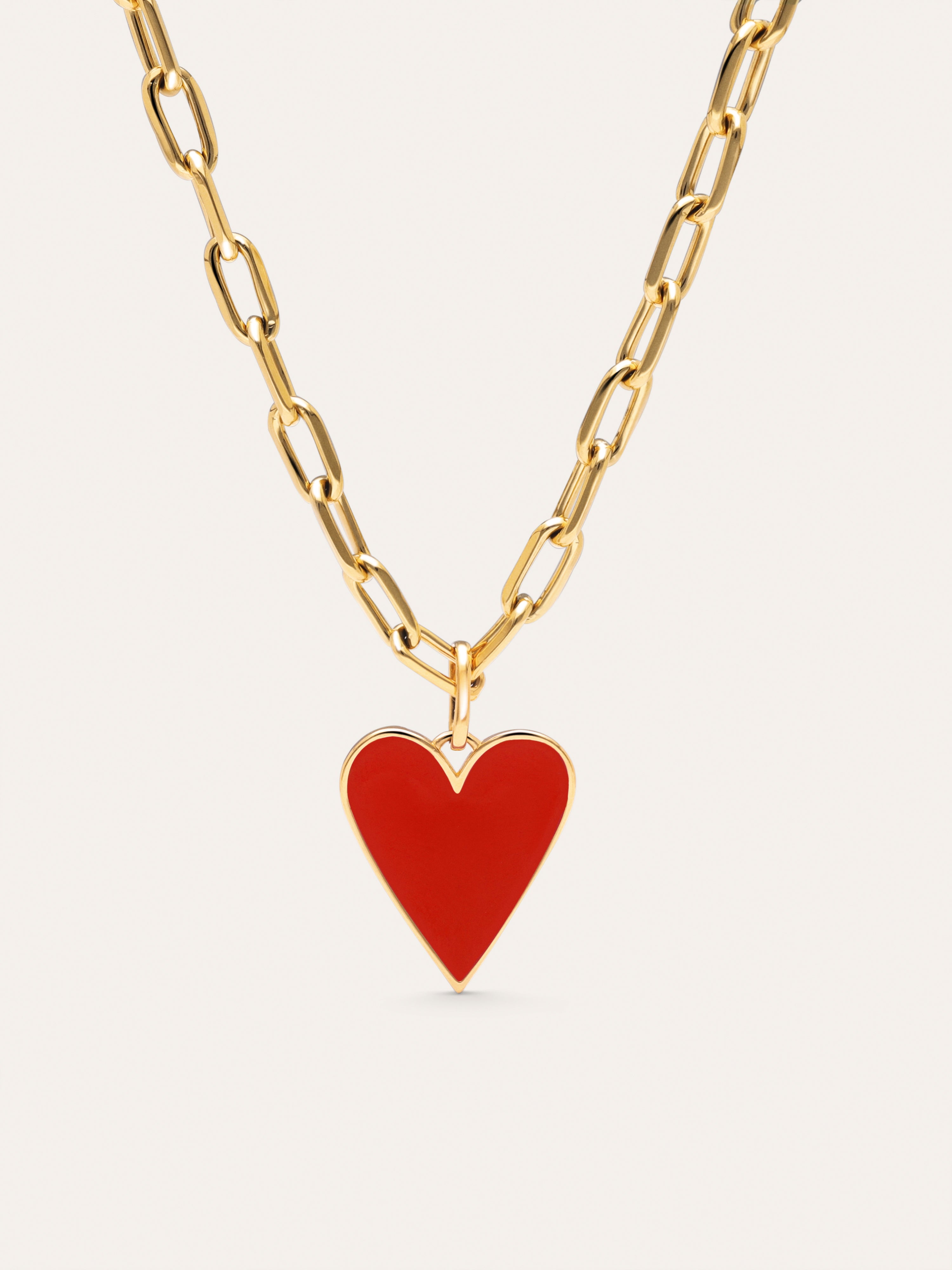 Halskette Chic Lovely Heart Rot Edelstahl Vergoldet