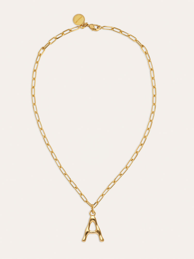 Personalisierte Halskette Chic Letter XL Edelstahl mit Goldbeschichtung