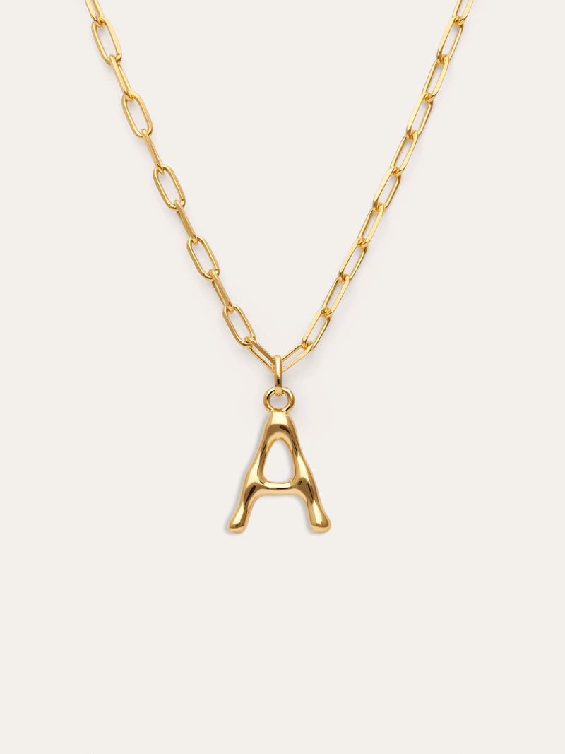 Personalisierte Halskette Chic Letter XL Edelstahl mit Goldbeschichtung