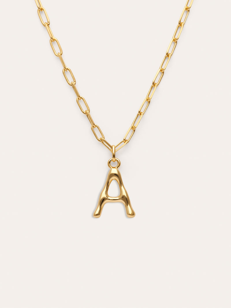 Personalisierte Halskette Chic Letter XL Edelstahl mit Goldbeschichtung