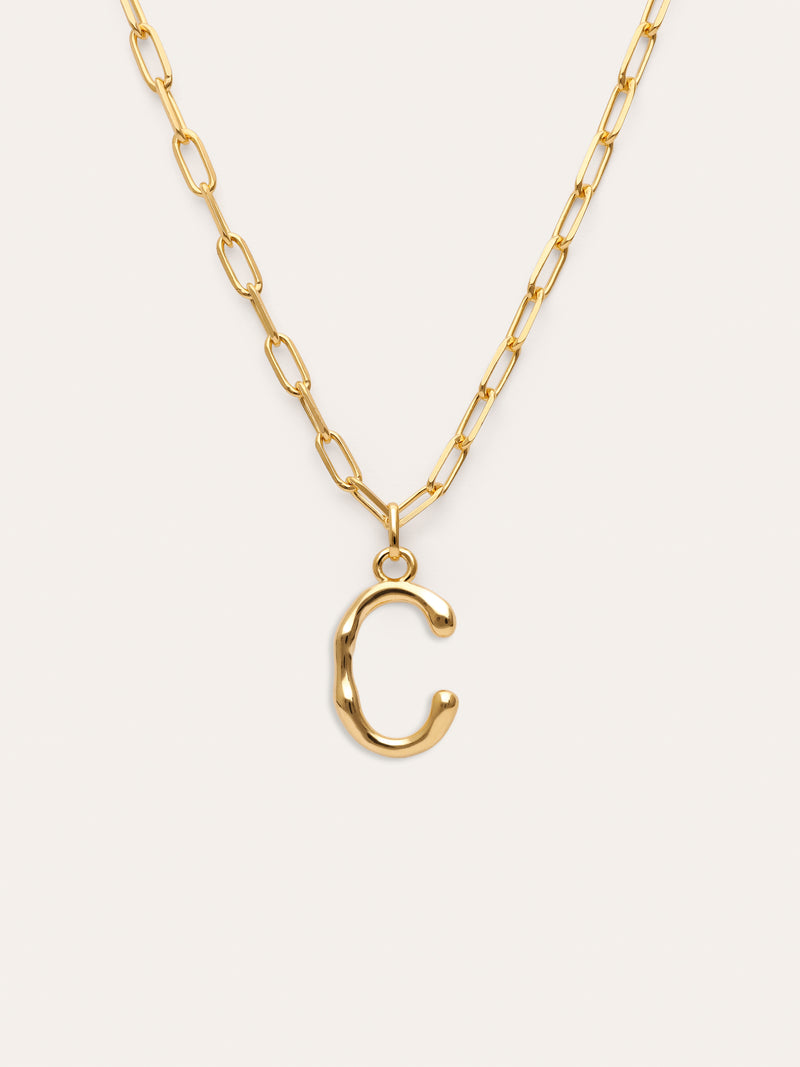 Personalisierte Halskette Chic Letter XL Edelstahl mit Goldbeschichtung