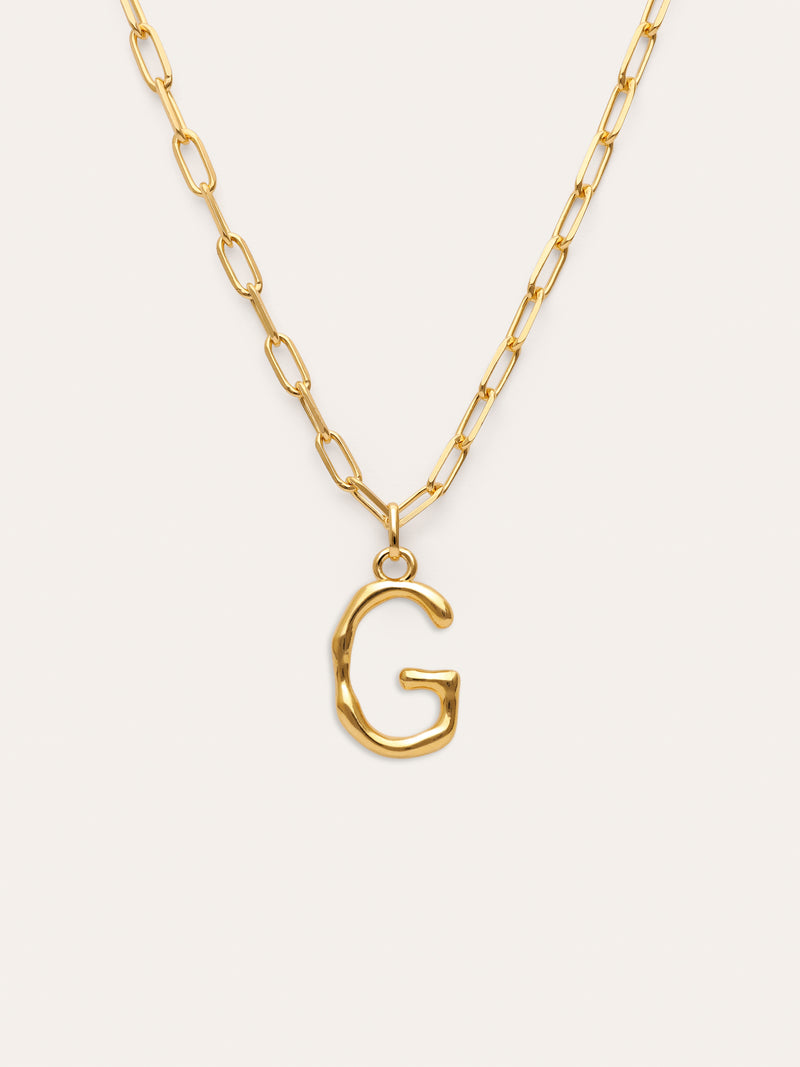 Personalisierte Halskette Chic Letter XL Edelstahl mit Goldbeschichtung