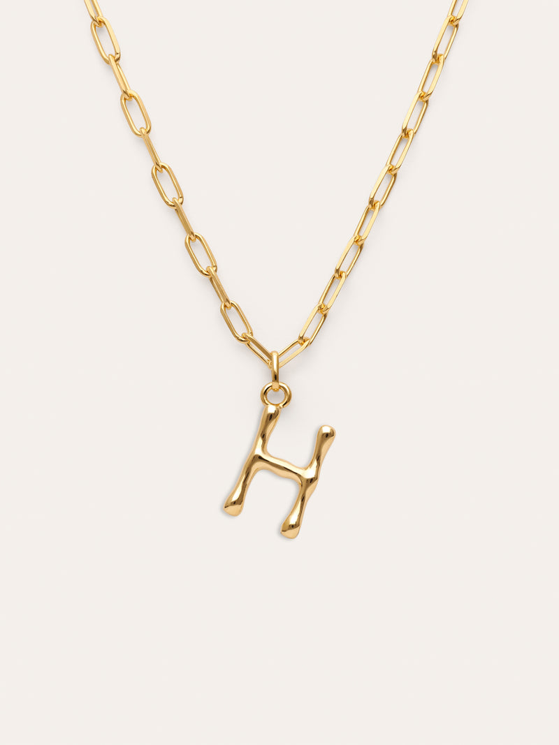 Personalisierte Halskette Chic Letter XL Edelstahl mit Goldbeschichtung