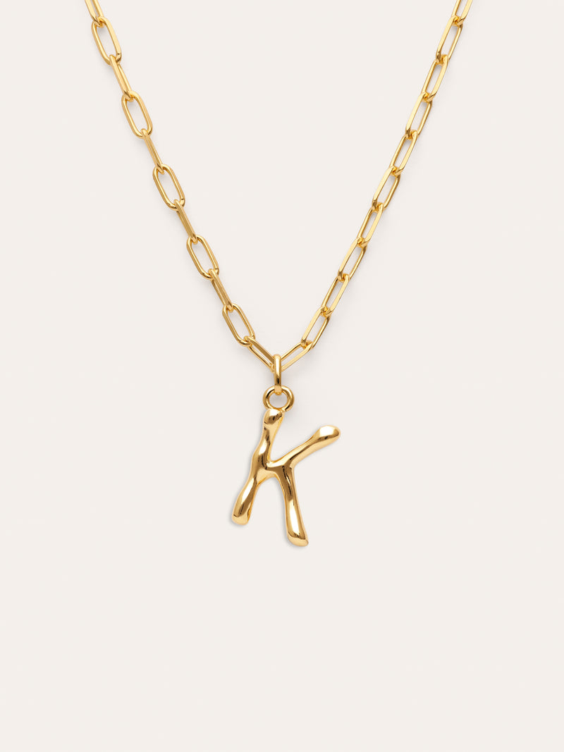 Personalisierte Halskette Chic Letter XL Edelstahl mit Goldbeschichtung