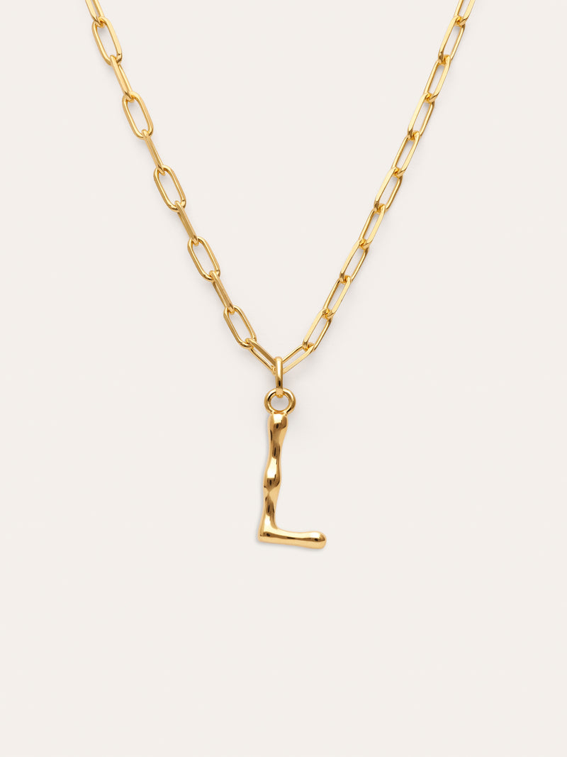 Personalisierte Halskette Chic Letter XL Edelstahl mit Goldbeschichtung
