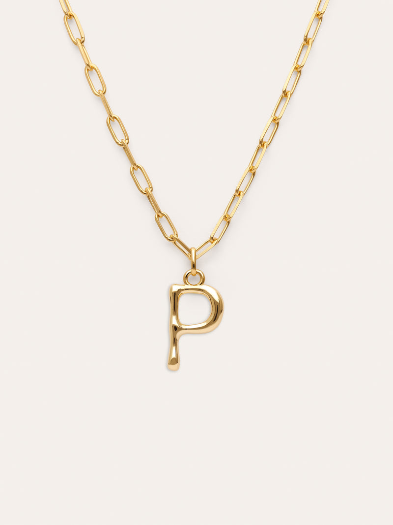 Personalisierte Halskette Chic Letter XL Edelstahl mit Goldbeschichtung