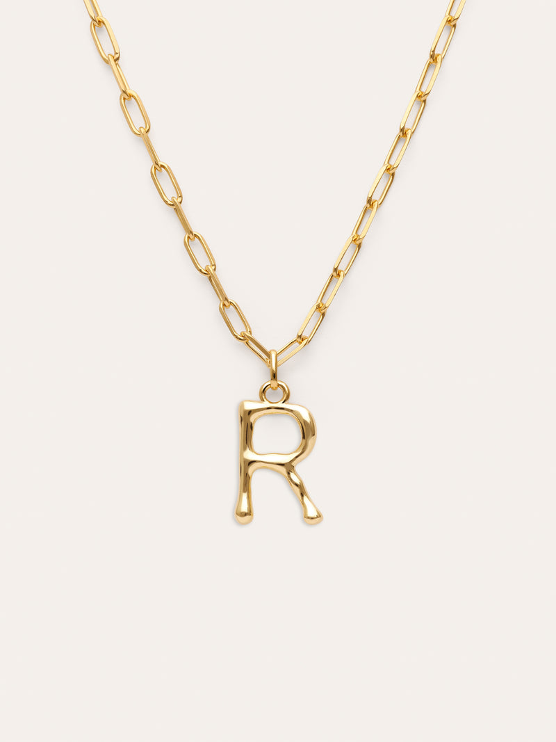 Personalisierte Halskette Chic Letter XL Edelstahl mit Goldbeschichtung