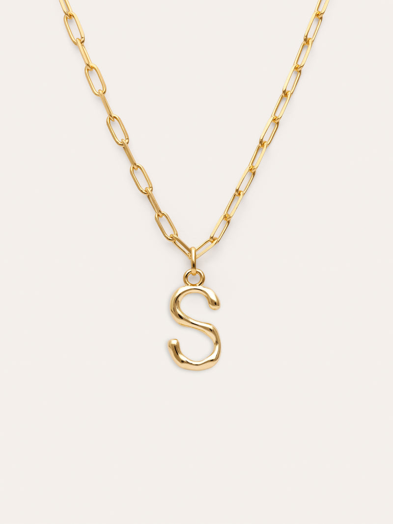 Personalisierte Halskette Chic Letter XL Edelstahl mit Goldbeschichtung