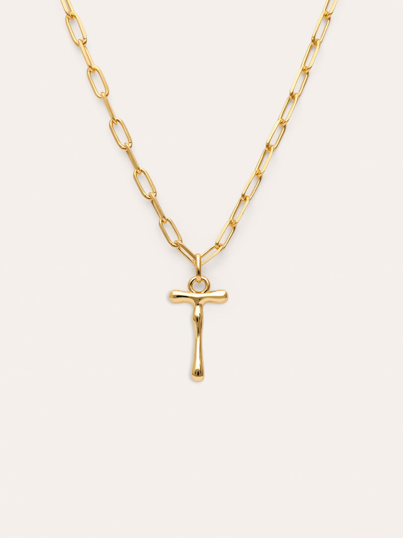 Personalisierte Halskette Chic Letter XL Edelstahl mit Goldbeschichtung
