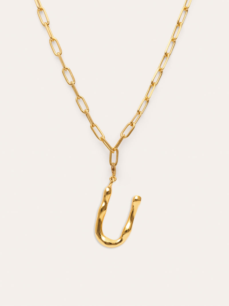 Personalisierte Halskette Chic Letter XL Edelstahl mit Goldbeschichtung