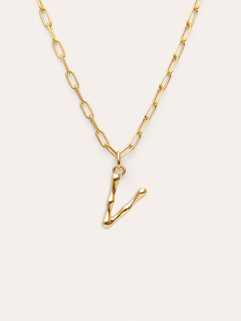 Personalisierte Halskette Chic Letter XL Edelstahl mit Goldbeschichtung