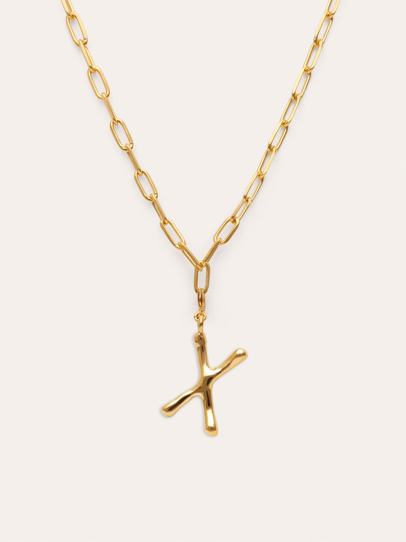 Personalisierte Halskette Chic Letter XL Edelstahl mit Goldbeschichtung
