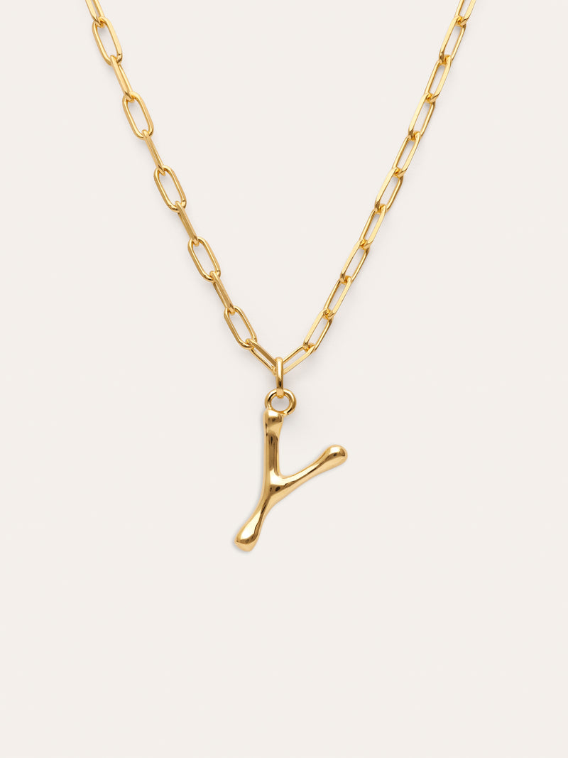 Personalisierte Halskette Chic Letter XL Edelstahl mit Goldbeschichtung