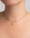 Collier Personnalisé Colors Enamel Letter Plaqué or