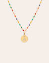 Personalized Necklace Colors Enamel Letter 18kt Gold Plated