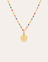 Personalized Necklace Colors Enamel Letter 18kt Gold Plated
