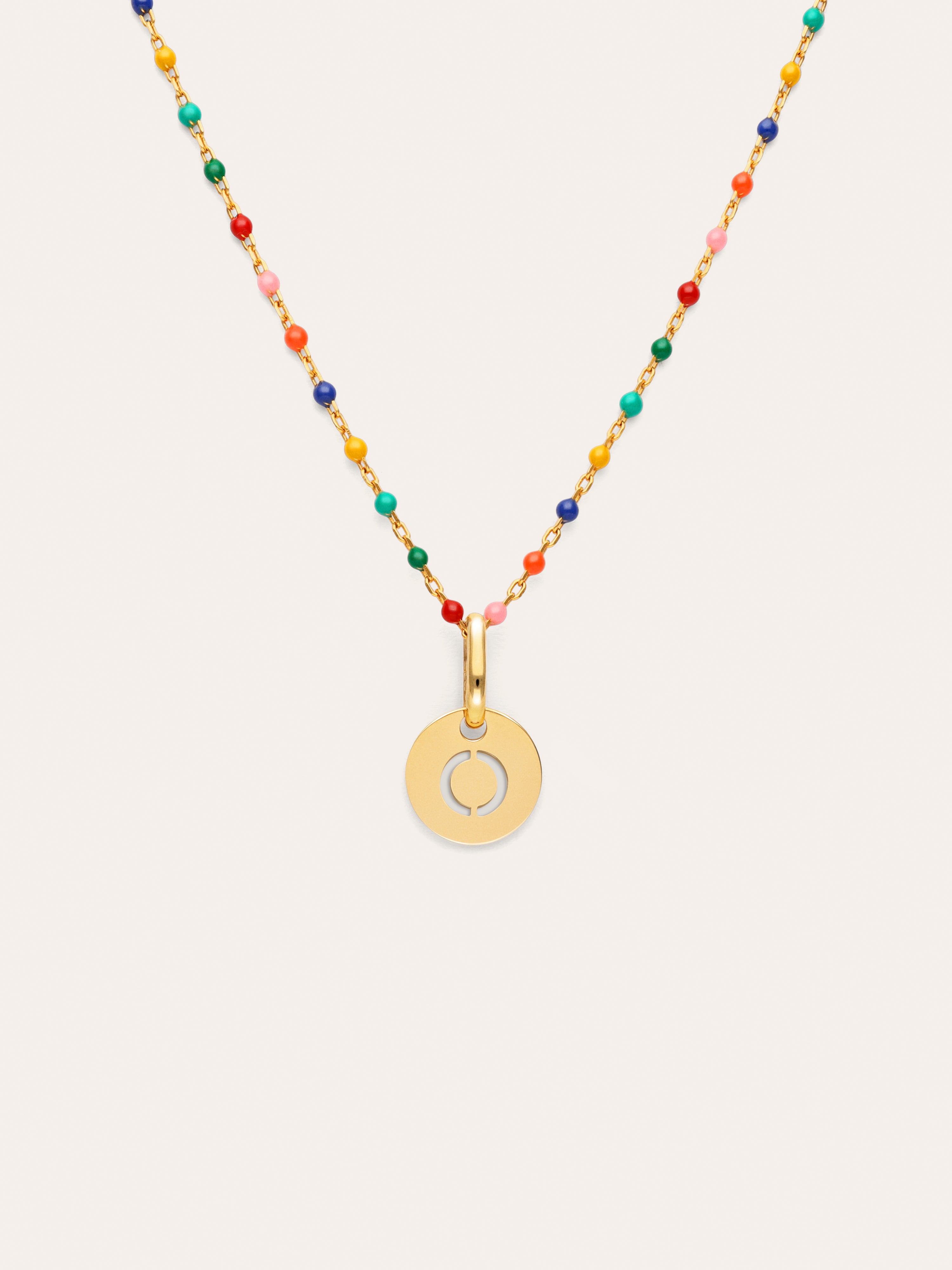 Personalized Necklace Colors Enamel Letter 18kt Gold Plated