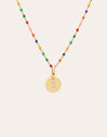 Personalized Necklace Colors Enamel Letter 18kt Gold Plated