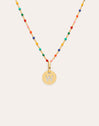 Personalized Necklace Colors Enamel Letter 18kt Gold Plated