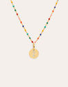 Personalized Necklace Colors Enamel Letter 18kt Gold Plated