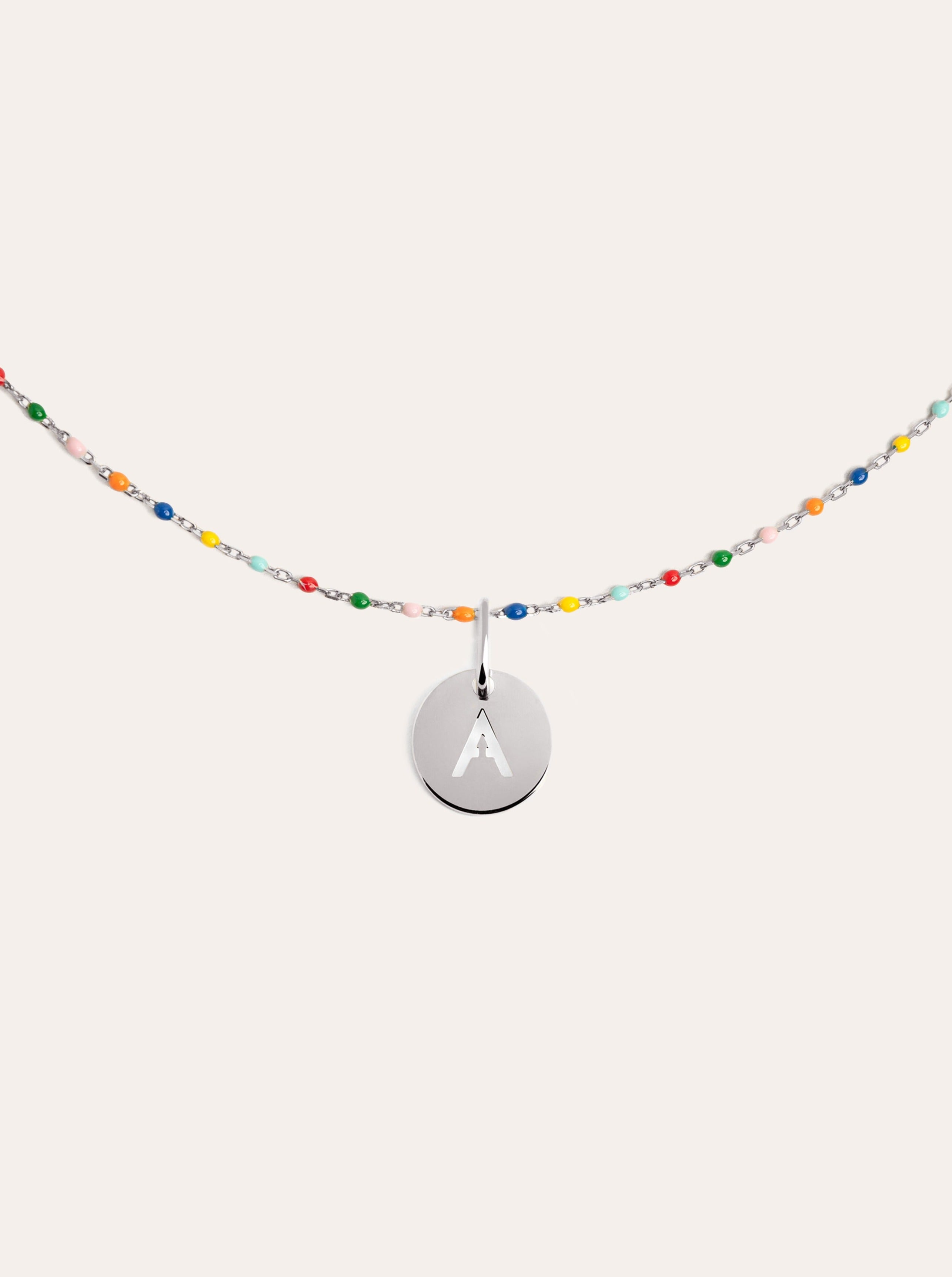 Collier Personnalisé Colors Enamel Letter