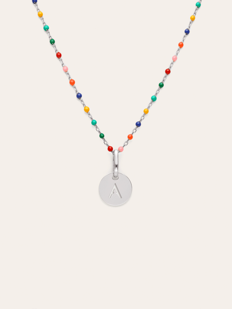 Personalized Necklace Colors Enamel Letter