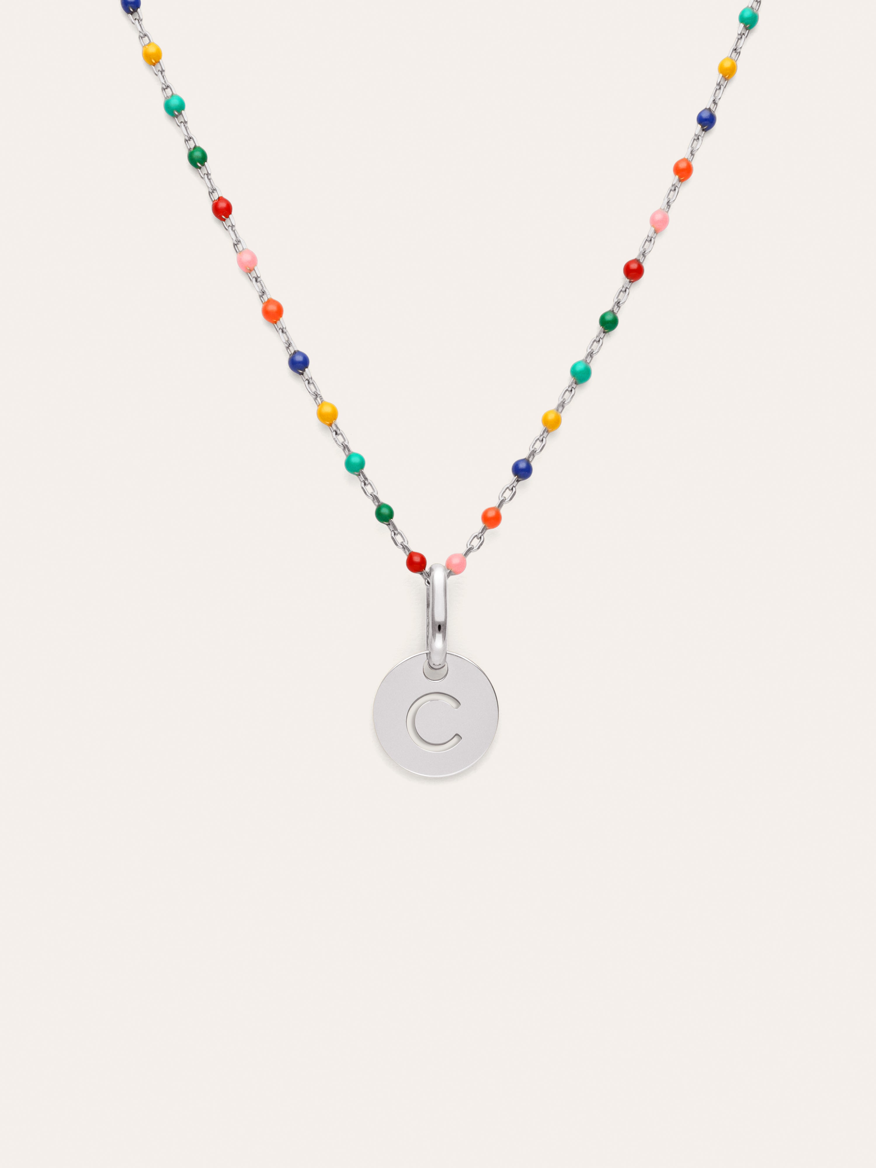 Personalized Necklace Colors Enamel Letter