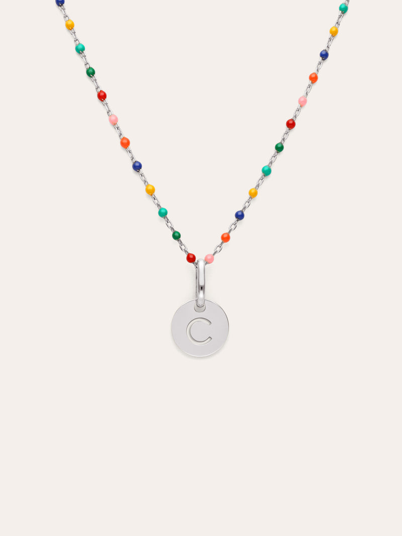 Personalized Necklace Colors Enamel Letter