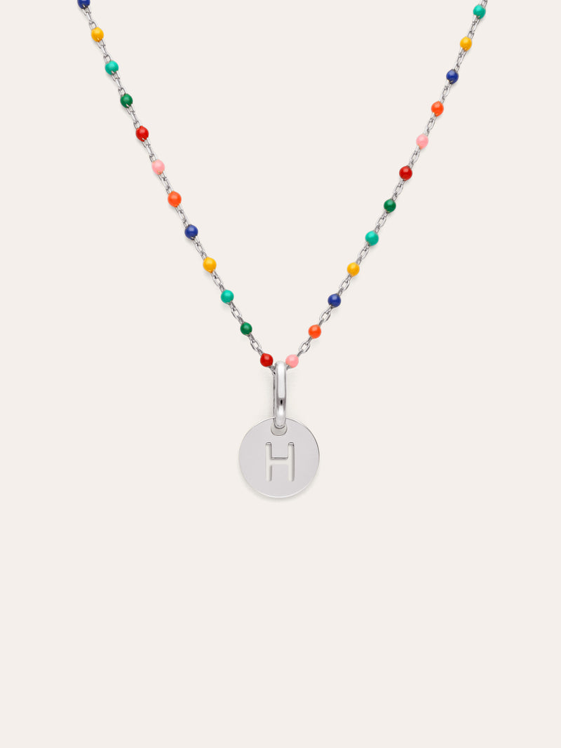 Personalized Necklace Colors Enamel Letter