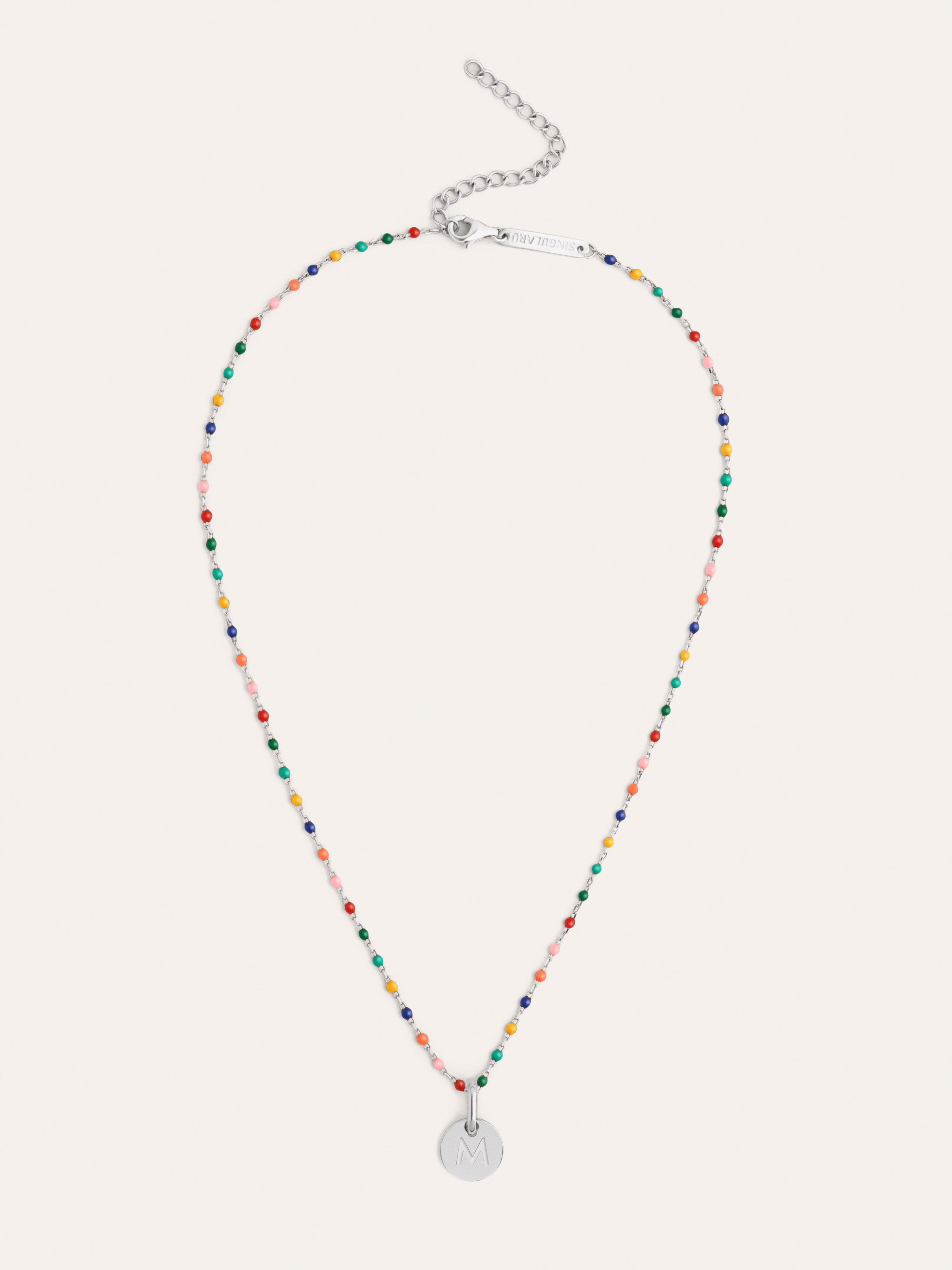 Personalized Necklace Colors Enamel Letter